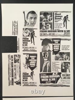 RARE Ad Sheet/Ad Slick 8 1/2 x 11 Sean Connery James Bond Dr No Goldfinger etc