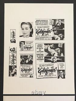 RARE Ad Sheet/Ad Slick 8 1/2 x 11 Sean Connery James Bond Dr No Goldfinger etc