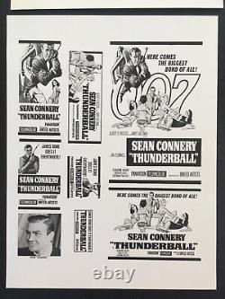 RARE Ad Sheet/Ad Slick 8 1/2 x 11 Sean Connery James Bond Dr No Goldfinger etc