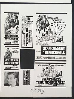 RARE Ad Sheet/Ad Slick 8 1/2 x 11 Sean Connery James Bond Dr No Goldfinger etc