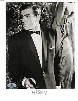 RARE SIgned SEAN CONNERY James Bond 007 Black White 8x10 PHOTO Beckett BAS LOA