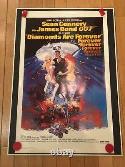 Rare 1971 James Bond Diamonds Are Forever Movie Poster Sean Connery 007