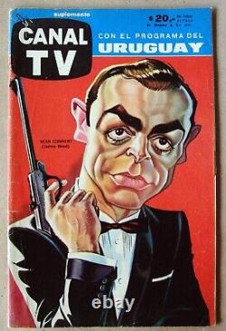 SEAN CONNERY JAMES BOND 007 Caricature RARE Magazine URUGUAY 1965