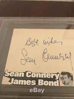 SEAN CONNERY James Bond LARGE SIGNED PSA/DNA Autographed Card AUTHENTIC VINTAGE