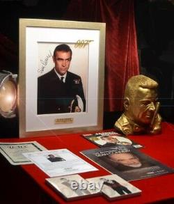 SEAN CONNERY Signed RARE 11x14 007 Bond AUTOGRAPH, COA, UACC, Frame, DVD, STATUE