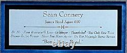 SEAN CONNERY d. 2020 (James Bond Agent 007) signed custom framed display-PSA/DNA