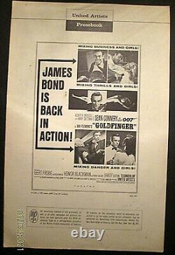 Sean Connery As James Bond 007 (goldfinger) Orig, 1964 Movie Pressbook