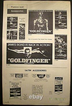 Sean Connery As James Bond 007 (goldfinger) Orig, 1964 Movie Pressbook