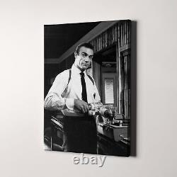 Sean Connery As James Bond Vodka Martini Canvas Wall Print 36x48.75 Depth