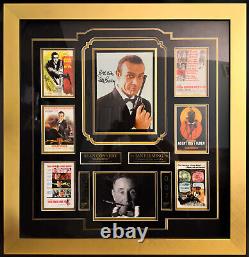 Sean Connery Autographed James Bond Poster Photo Framed Double Matboard Collage