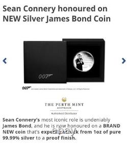 Sean Connery James Bond 007 1oz Silver Proof Coin Rare Highly Sought After Coll