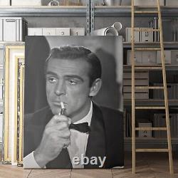 Sean Connery James Bond Dr NO Smoking Cigarette 007 1960s Canvas Wall Art Print