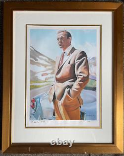 Sean Connery James Bond by Ron Chadwick Signed Ltd Edition 82/995 Print Framed