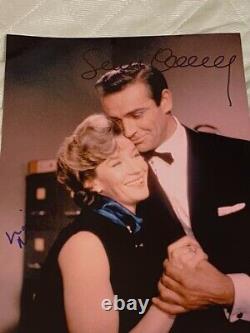 Sean Connery Lois Maxwell Autographed Photo 007 James Bond Moneypenny