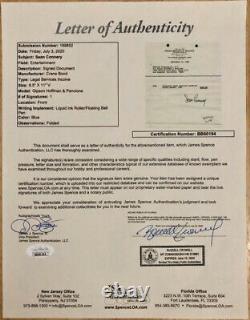 Sean Connery Signed 1984 Legal Agreement Authenticated (JSA)