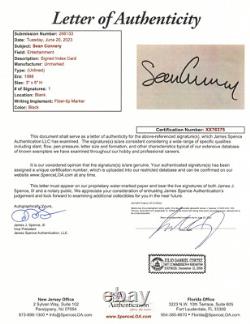 Sean Connery Signed 3x5 Index Card JSA Authentication