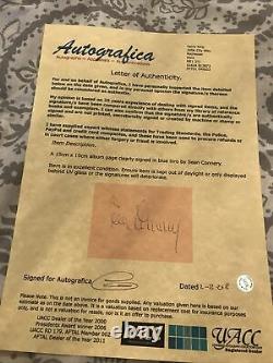 Sean Connery Signed Autograph Book Page AFTAL Independently Authenticated Bond