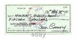 Sean Connery signed Check JSA LOA AUTO GRADE 9 Rare James Bond Actor Bold Z508