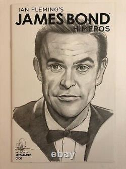 Sketch cover blank original art, Sean Connery, James Bond by Dan Neidlinger