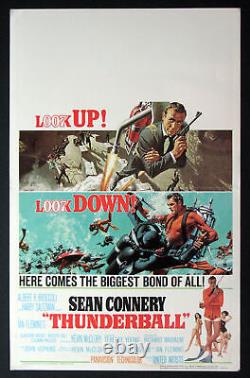 THUNDERBALL SEAN CONNERY AS JAMES BOND McGINNIS ART 1965 WINDOW CARD