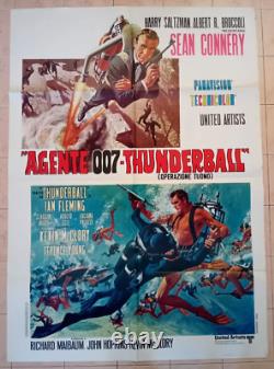 THUNDERBALL italy 55x39 movie poster R1969 SEAN CONNERY JAMES BOND 007