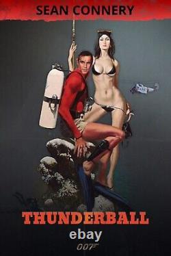 Thunderball 1965 Movie Poster 24x36 Classic James Bond Spy Thriller with Sean