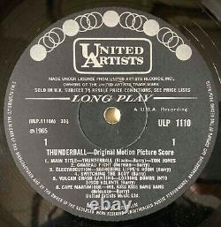 Thunderball James Bond UK First Pressing MONO Vinyl LP Sean Connery 1965