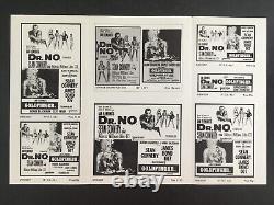 V RARE Brochure Poster Ad Sean Connery James Bond Dr No & Goldfinger Double Bill