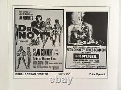 V RARE Brochure Poster Ad Sean Connery James Bond Dr No & Goldfinger Double Bill