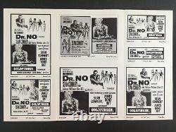 V RARE Brochure Poster Ad Sean Connery James Bond Dr No & Goldfinger Double Bill