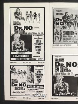 V RARE Brochure Poster Ad Sean Connery James Bond Dr No & Goldfinger Double Bill