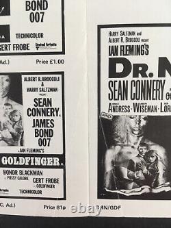 V RARE Brochure Poster Ad Sean Connery James Bond Dr No & Goldfinger Double Bill