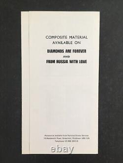 V RARE Brochure Poster Ad Sean Connery James Bond From Russia With Love Diamonds