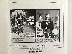 V RARE Brochure Poster Ad Sean Connery James Bond From Russia With Love Diamonds