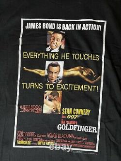 VINTAGE 90s James Bond 007 Goldfinger Sean Connery Size XL 1995 Promo Shirt