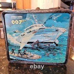 Vintage 1966 James Bond Agent 007 Lunchbox Sean Connery No Handle Thermos Read