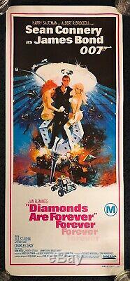 Vintage Diamonds Are Forever Sean Connery James Bond 007 1971 Uk Poster