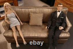 Vintage James Bond Doll 007 Sean Connery With Bond Girl On Custom Made Couch