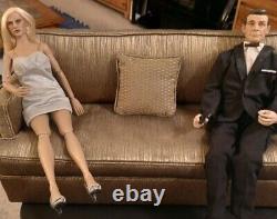 Vintage James Bond Doll 007 Sean Connery With Bond Girl On Custom Made Couch