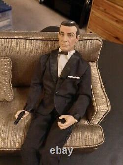 Vintage James Bond Doll 007 Sean Connery With Bond Girl On Custom Made Couch