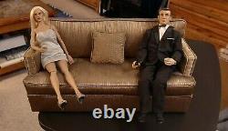 Vintage James Bond Doll 007 Sean Connery With Bond Girl On Custom Made Couch