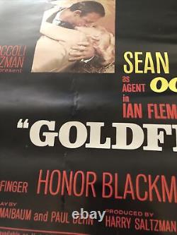 Vintage RARE James Bond Goldfinger Movie Lobby Poster Sean Connery 007 36x24