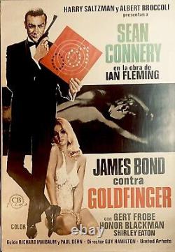 Vintage classic film movie cinema James Bond 007 Goldfinger Sean Connery poster