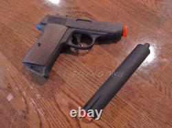 WOODEN 007 James Bond Sean Connery PPK RUBBER BAND TOY with Silencer