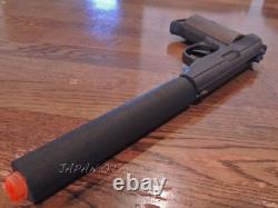 WOODEN 007 James Bond Sean Connery PPK RUBBER BAND TOY with Silencer